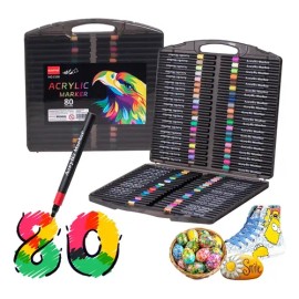 80 Colores Marcadores Acrílico Plumones Punta De No Toxic                                                                                             