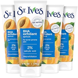 St. Ives Exfoliante facial de albaricoque para el control del acné, cuidado de la piel exfoliador profundo, previene el acné para piel radiante, trata