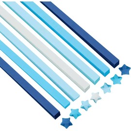 540Pcs Origami Star Paper Strips, Double-Sided Colored Paper for DIY Lucky Stars, Pre-Cut Wishing Star Craft Kit (Blue, 1)
