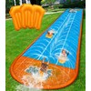 Extra-Wide Backyard Water Slide with Dual Sprayers & 2 Bodyboards