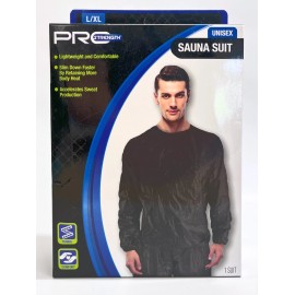 Pro Strength Sauna Suit Size L/XL Unisex Lightweight Comfort Slim/Tone Bod Black