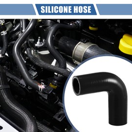 X AUTOHAUX 1 Pcs 32mm 1.26" ID 90mm 3.54" Length 90 Degrees Black Car Silicone Hose Coolant Hose Universal