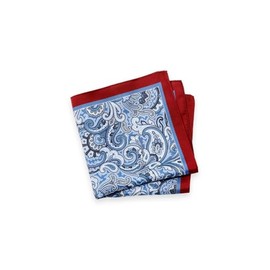 Paul Fredrick Men's Paisley Silk Pocket Square Blue/Red One Size