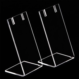 LJJCSFF 2pcs L Shape Jewelry Display Clear Acrylic Earring Holder Display Stands Single Pair Earring Holders Necklace Display Racks Earring Stud Organizer Holder Hanging
