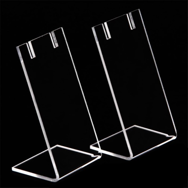 LJJCSFF 2pcs L Shape Jewelry Display Clear Acrylic Earring Holder