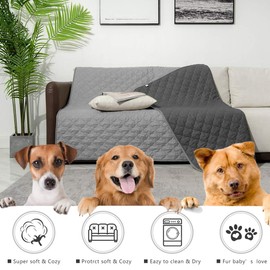 SPXTEX Dog Bed Covers Dog Pet Pads Puppy Pads Washable Pee Pads for Dog Blankets for Couch Protection Super Soft Pet Bed Covers for Dog Training Pads 1 Piece 82"x82" Dark Grey+Grey
