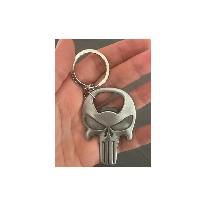 Generic Skull Keyring Bottle Opener Compatible with Punisher Superheroes Gadget