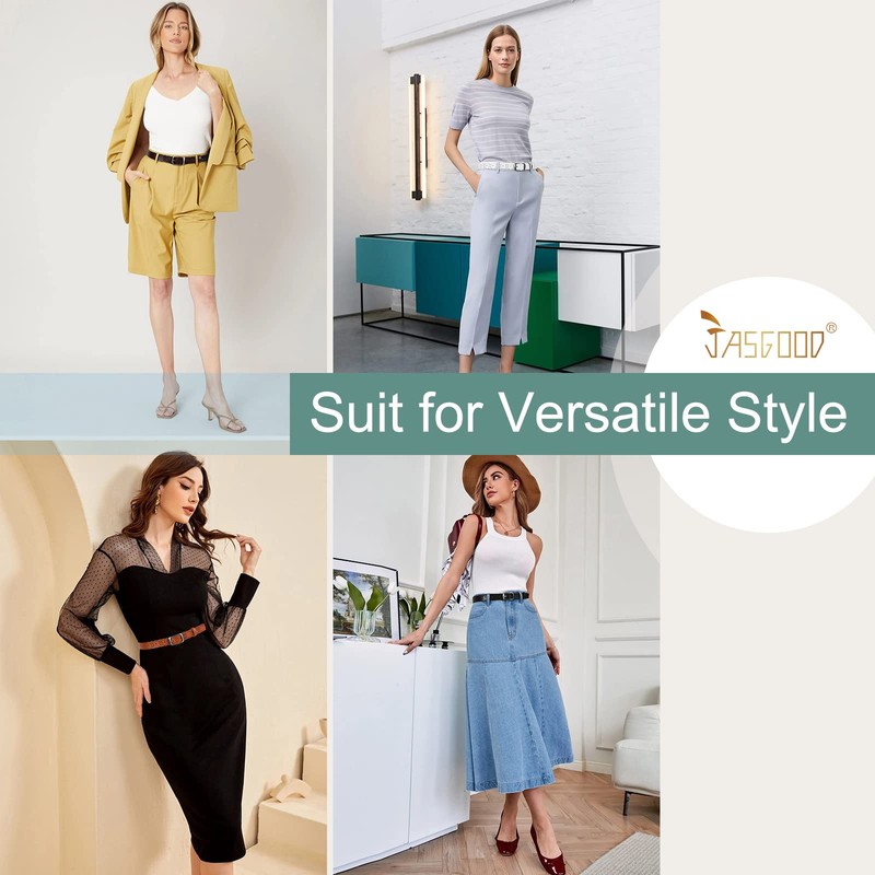 JASGOOD Womens Leather Belt Casual Ladies Belt for Jeans Pants