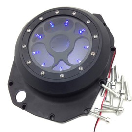 Blue LED Black See Through Engine Clutch Cover for Suzuki GSXR1300 Hayabusa 1999-2013 / for Suzuki B-king 2008-2009