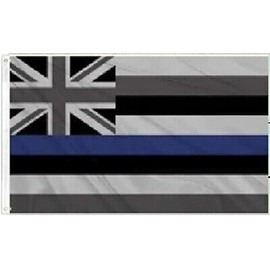 3X5 HAWAII THIN BLUE LINE POLICE LIVES MATTER 100D 3x5 Woven Poly Nylon Premium Quality Fade Resistant Flag Banner