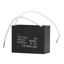 Generator Start Capacitor, CBB61 450V 8μF Start Capacitor, Fan Motor, Air Conditioning, Operating Capacitor, High Performance Capacitor, Low Loss Running Capacitor for Brushless Gas, Diesel Generators