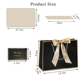 DEDIULE Medium Gift Bag, 2 Paper Birthday Gift Bags & 2 Greeting Cards, 4 Paper Towels, Portable with Handle & Bow Ribbon for Any Birthday, Wedding, Mother's Day & Special Occasion (D)