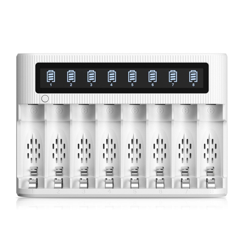 EBL 8 Slots LCD Rechargeable Battery Charger For Ni-MH Ni-Cd