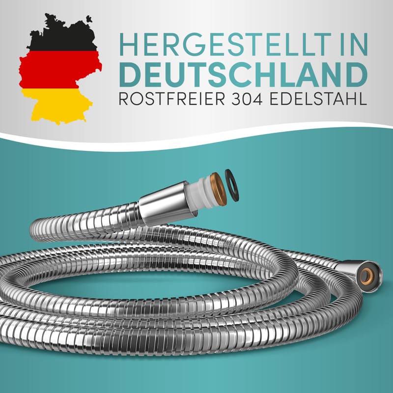 Engelbach® Shower Hose 1.25 m with Double Twist Protection, Stainless