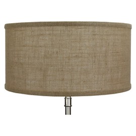 FenchelShades.com 14" Top Diameter x 14" Bottom Diameter 7" Height Cylinder Drum Lampshade USA Made (Burlap Natural)