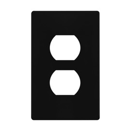 ENERLITES Screwless Duplex Wall Plate, Child Safe Receptacle Outlet Cover, Standard Size, 1-Gang 4.68" x 2.93", Unbreakable Polycarbonate Thermoplastic, UL Listed, SI8821-BK, Glossy, Black