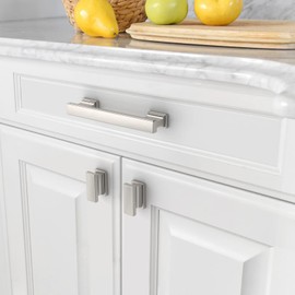 Asidrama 6 Pack 3.75 Inch(96mm) Brushed Satin Nickel Kitchen Cabinet Handles, Cabinet Pulls Kitchen Cabinet Hardware for Cupboard Drawer Handles Dresser Pulls