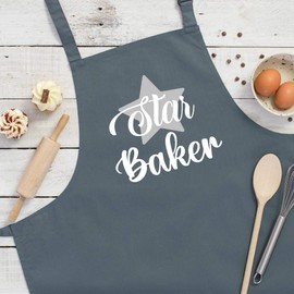 Saukore Star Baker Apron for Women and Men, Funny Baking Gifts for Bakers, Kitchen Cooking Apron with Pockets - Birthday Christmas Apron Gift for Mum Wife Husband Son