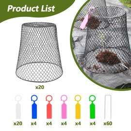 20Pcs Chicken Wire Cloche Plant Covers, 9.2×9.2 Inches Plant Protectors from Animals, Metal Garden Plant Cages for Outdoor Plants, Keep Rabbits, Squirrels, Birds Out