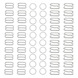 Lilaly 60 Pcs 12mm Bra Hooks for Straps 3 Styles Sewing Hooks Bra Rings and Sliders for Bra Straps(Silver)