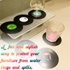 Retro Vinyl Record Coasters (24 Pcs) with 2 Holders –