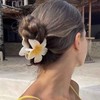 Enautoabs Large Flower Hair Clip Hawaiian Plumeria Hair Clip Summer