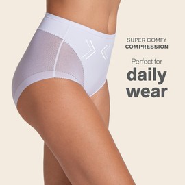 Leonisa Women's Super Comfy Control Shapewear Panty, White, Medium