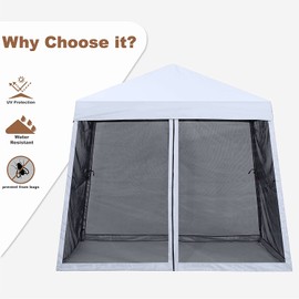 MASTERCANOPY Pop Up Gazebo Canopy with Mosquito Netting (10x10, White)