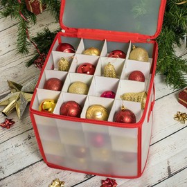 EUNEWR Storage Box for Christmas Tree Baubles for 64 Christmas Baubles Max Christmas Decorations Storage Box Holiday Decorations Accessories