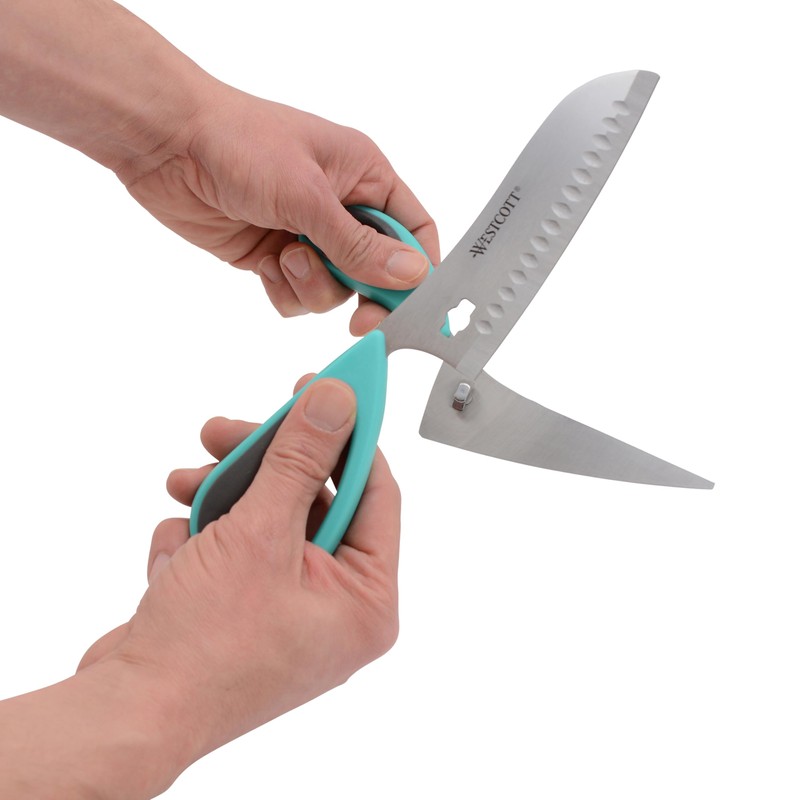 Westcott Titanium-Bonded Soft Handle Kitchen Pizza Scissors with Detachable Handles,