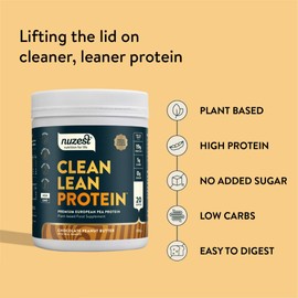 Nuzest - Pea Protein Powder - Clean Lean Protein, Premium Vegan Plant Based Protein Powder, Dairy Free, Gluten Free, GMO Free, Protein Shake, Chocolate Peanut Butter, 20 Servings, 1.1 lb