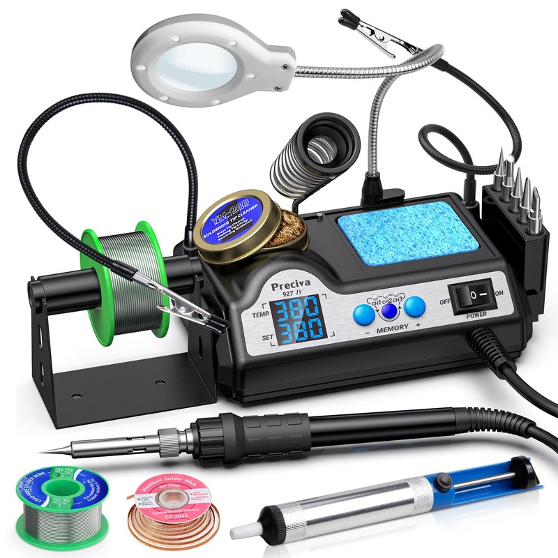 Preciva Soldering Iron Kit, Preciva 927IV Solder Station with Magnifiers