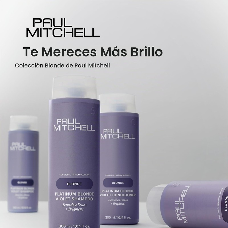 Paul Mitchell Platinum Blonde Champú Violeta, Elimina Tonos Cobrizos +