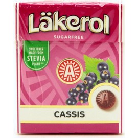 12 Pack Läkerol Cassis Black Current Sugar Free Pastilles 0.8-ounce Packages