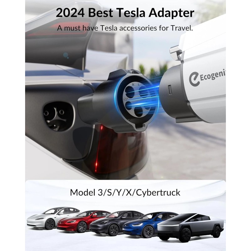 Ecogenix J1772 Charging Adapter 80A 250V AC For Model 3