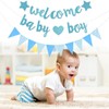Welcome Baby Boy Banner, 1 Set Baby Boy Blue Glitter