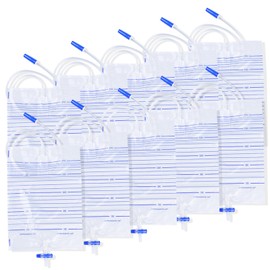 10 Stück 2000ml Urinbeutel katheterbeutel,Urindrainagebeutel, Drainagebeutel,Beinbeutel Urindrainagebeutel, Urinbeutel bei Inkontinenz,Urinbeutel mit Ventil und T-Ablass