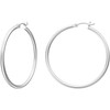 Gacimy 14K White Gold Plated Hoops with 925 Sterling Silver