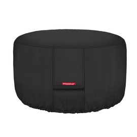 Porch Shield Fire Pit Cover - Waterproof 600D Heavy Duty Fade Resistant Round Patio Fire Bowl Cover Black - 50 inch
