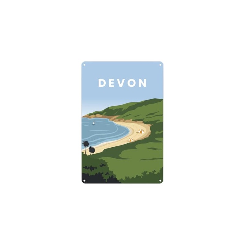 Devon Wall Sign - Devon Coast Metal Plaque Holiday Momento