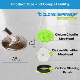 Ciclone Ispinmop Stainless Steel Professional Mop Plate - Heavy Duty Spin Mop Replacement Base - Commercial & Industrial Use Suitable for Home, Office, Hospitals, Hotels for Floor Cleaning