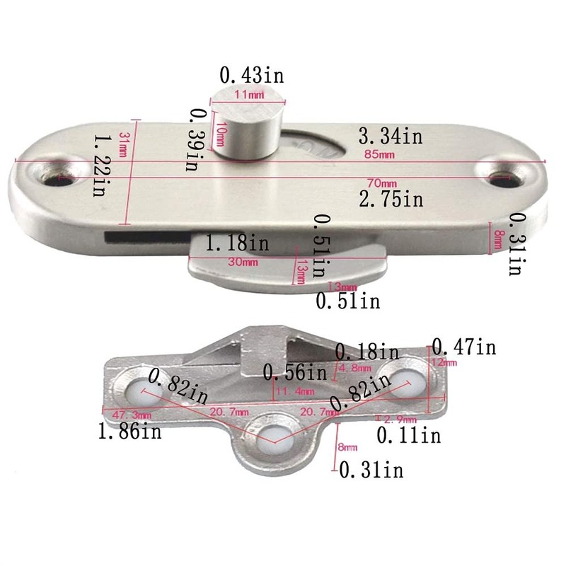Sliding Door Lock 90 Degree Moving Door Right Angle Buckle