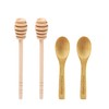 DESIOLE 4Pcs Wooden Honey Dipper Sticks, 6.3 Inch Honey Comb