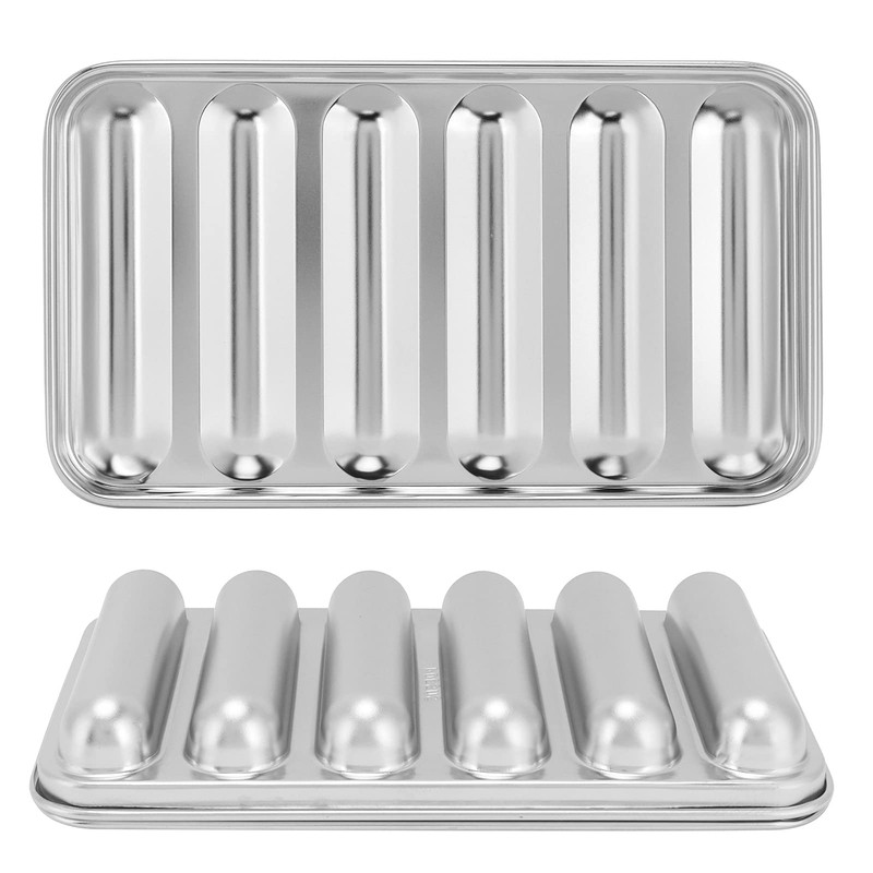 Stainless Steel Sausage Mold, 6 Cavity Hot Dog Mould with
