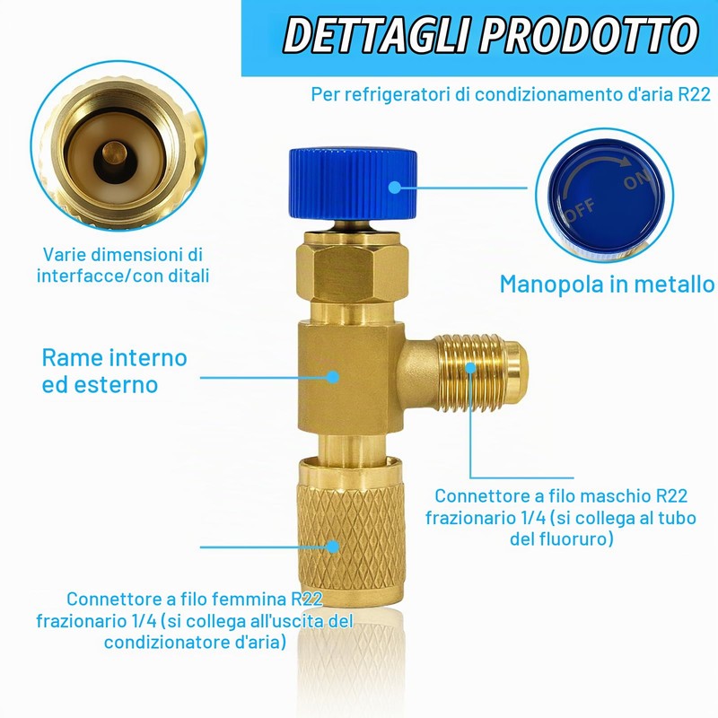 2 Pezzi Valvola Controllo Flusso R410 R22, Valvola di Sicurezza