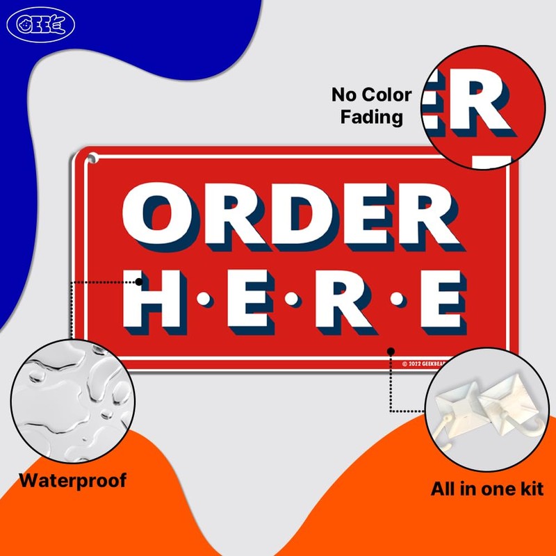 GEEKBEAR Order Here and Pick Up Here Signs (Pink) -