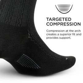 Feetures Womens Everyday Ultra Light Crew Sock (Small, Black)