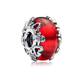 PAIDOURUA Christmas Magic Murano Glass Charm for Bracelets Necklaces,925 Sterling Silver Beads with Jewelry Gift for Women Mum Family at Mother's Day Christmas Birthday
