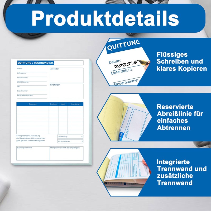 Yezirzax A6 Receipt Pad with Duplicate 2 x 50 Sheets