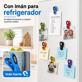 Clips para Bolsas de Alimentos 24 Piezas, Pinzas para Cerrar Bolsas de Comida con Imán para Refrigerador, Adecuado para Almacenamiento de Alimentos, Sellado Hermético Aperitivos, 8 Colores